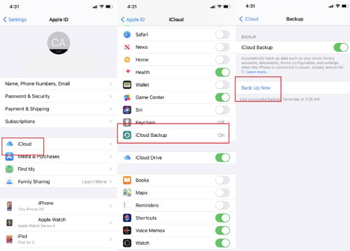 How to check if your iCloud backup is online