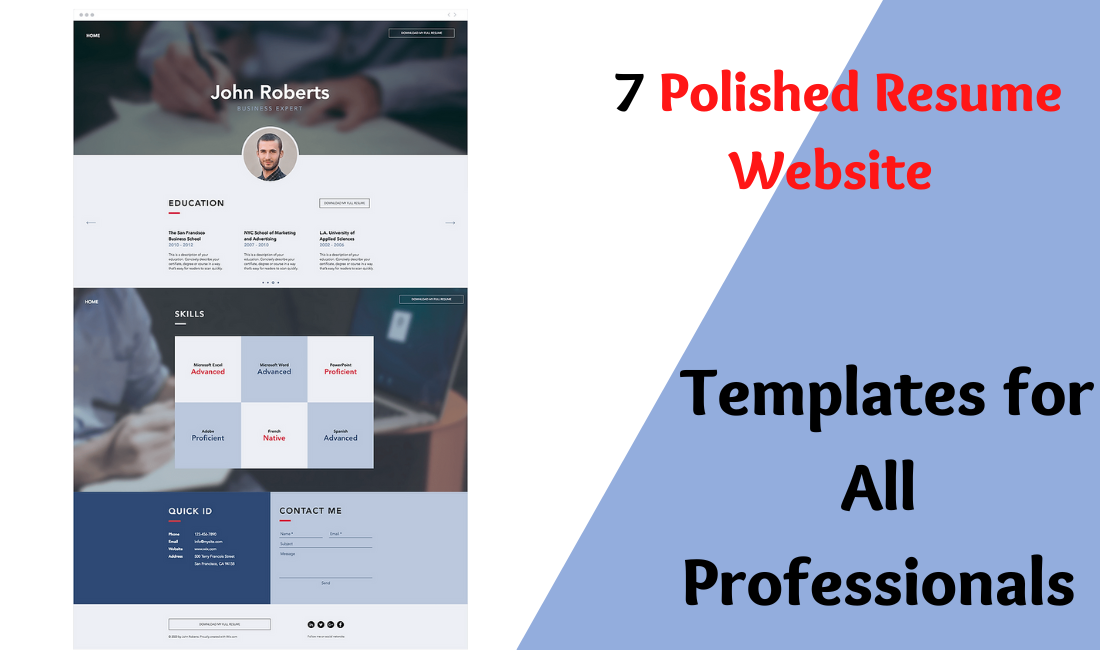 7 Polished Resume Website Templates for All Professionals